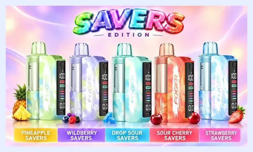 Fogger Savers Edition pods — Pineapple, Wildberry, Drop Sour, Sour Cherry and Strawberry Savers for the Switch Pro