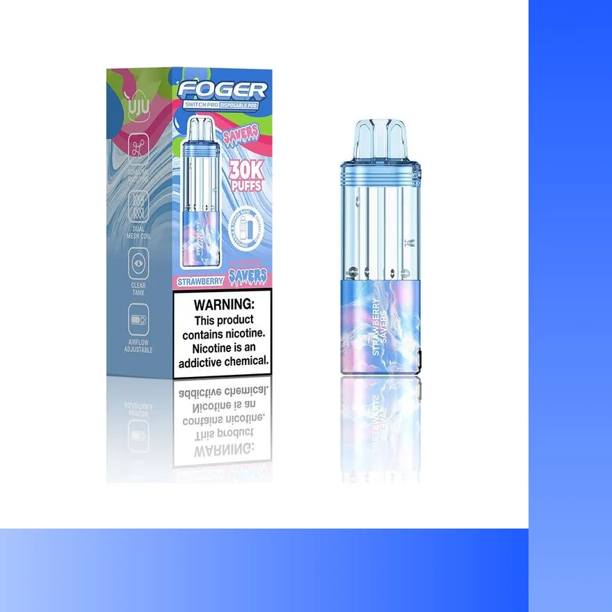 Fogger Strawberry Savers pod with retail box — Savers Edition, Fogger Switch Pro 30K
