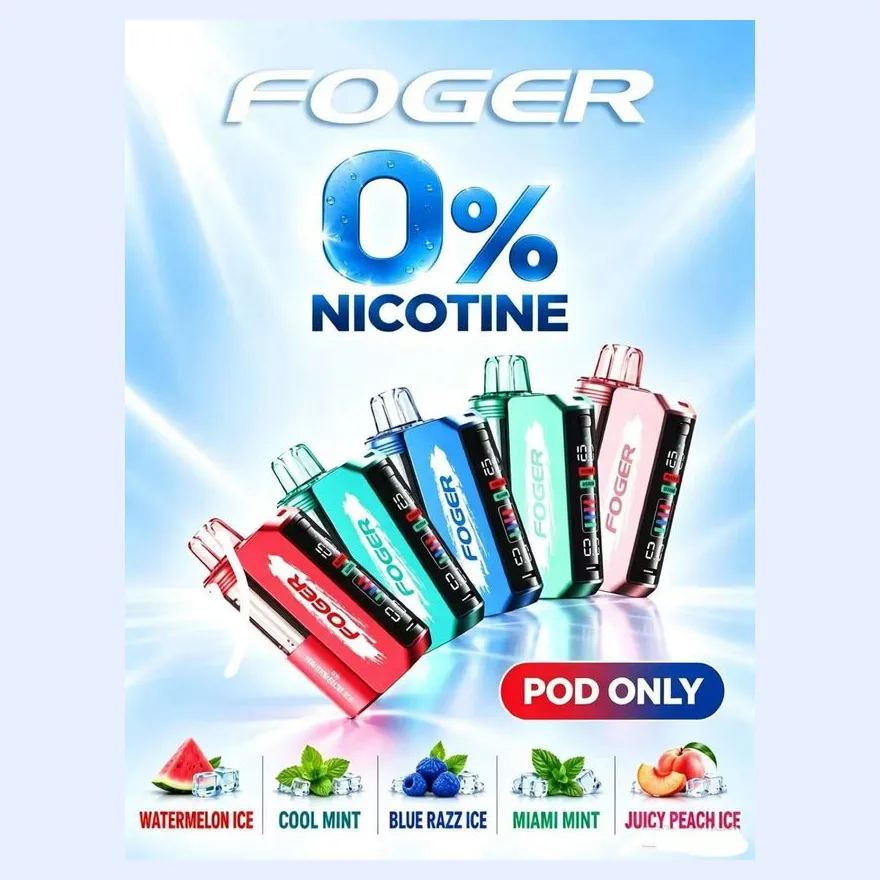 Fogger Switch Pro 0% nicotine pods — Watermelon Ice, Cool Mint, Blue Razz Ice, Miami Mint, Juicy Peach Ice